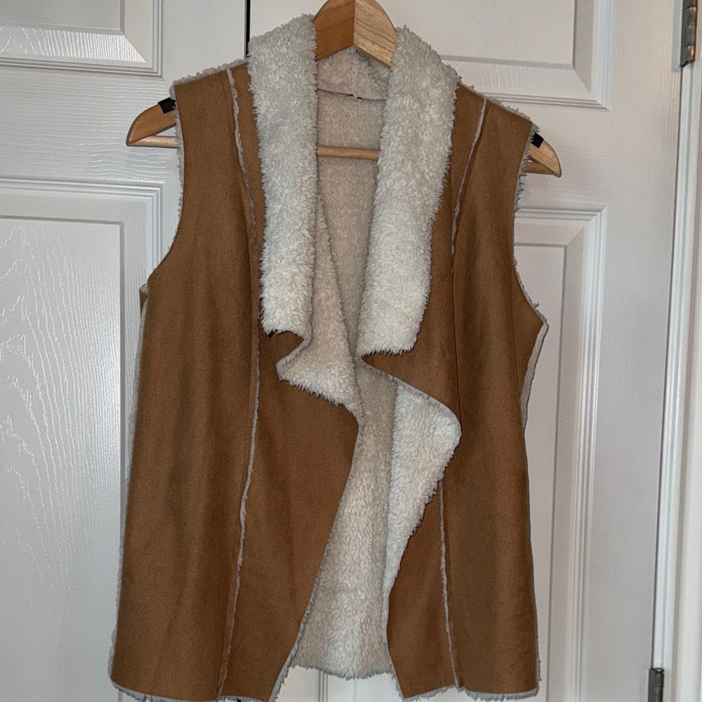 SHEIN Brown Sherpa Vest